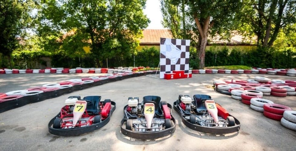 Kart Cars on Racing Track